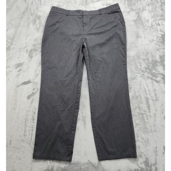 Dockers Pants Womens 22W Gray Metro Trouser High Rise Slimming Stretch Office - Picture 1 of 10